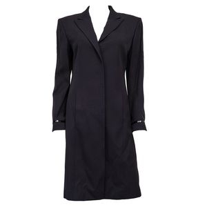 Gucci by Tom Ford Runway 'G' Buckle Black Wool Red Lined Coat